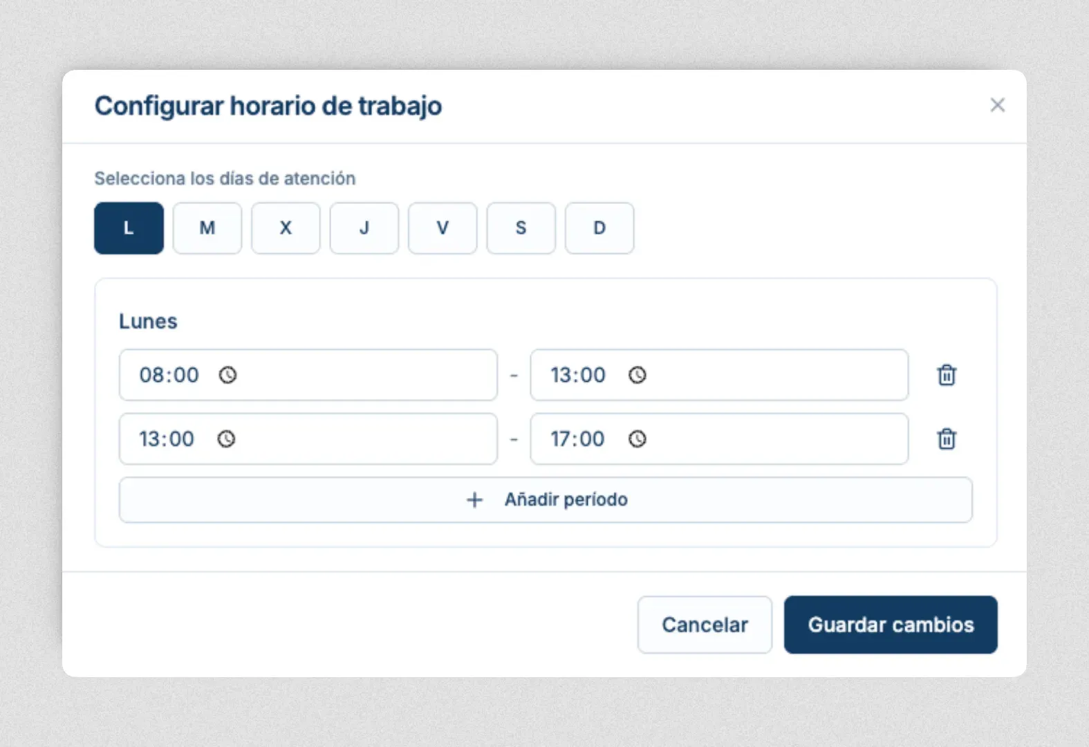 Configuración de horarios y disponibilidad del equipo para la atención telefónica con IA en Loqia